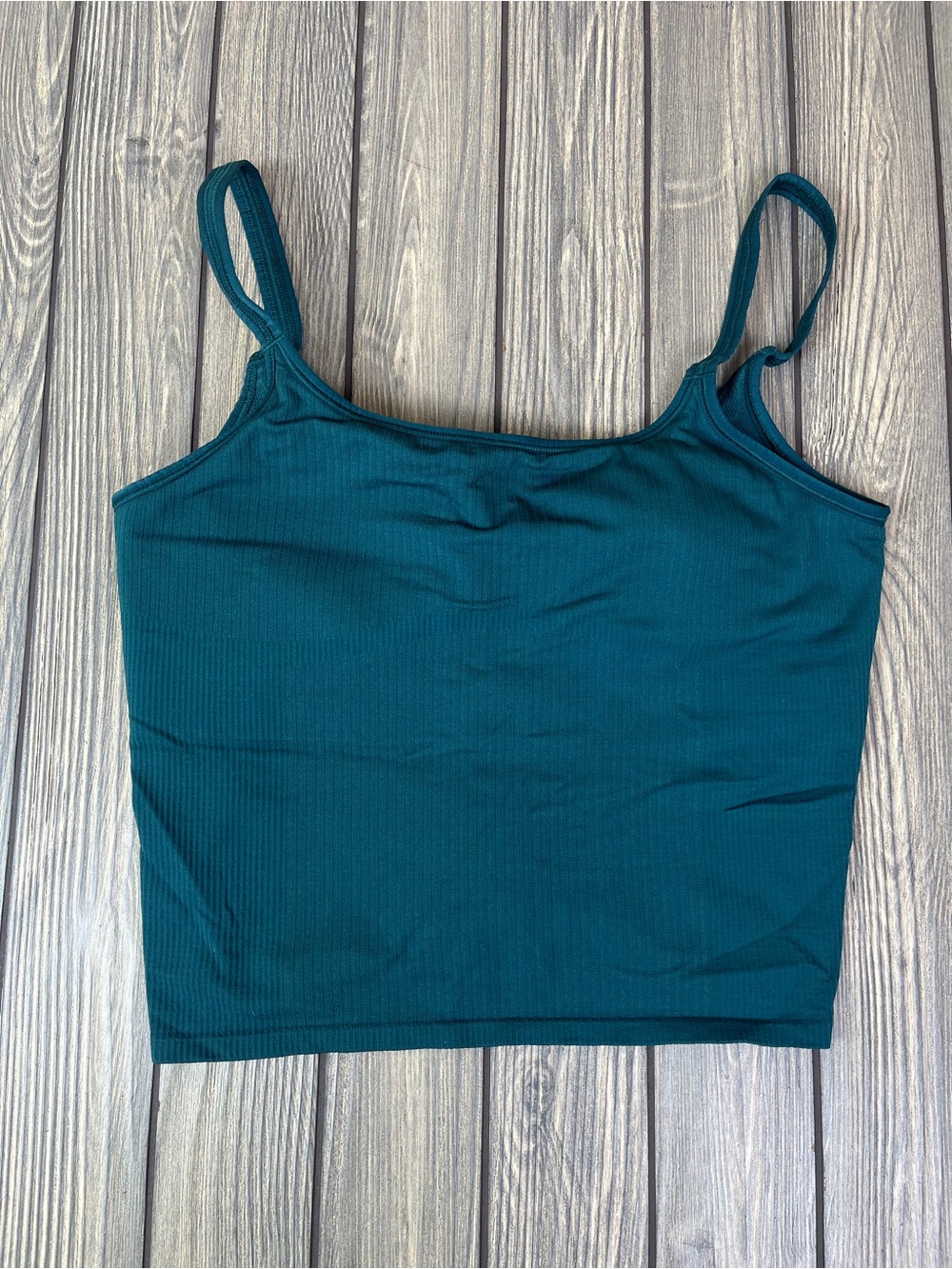 Lululemon Ebb to Street Scoop-Neck Cropped Tank Top Size 12 Storm Teal